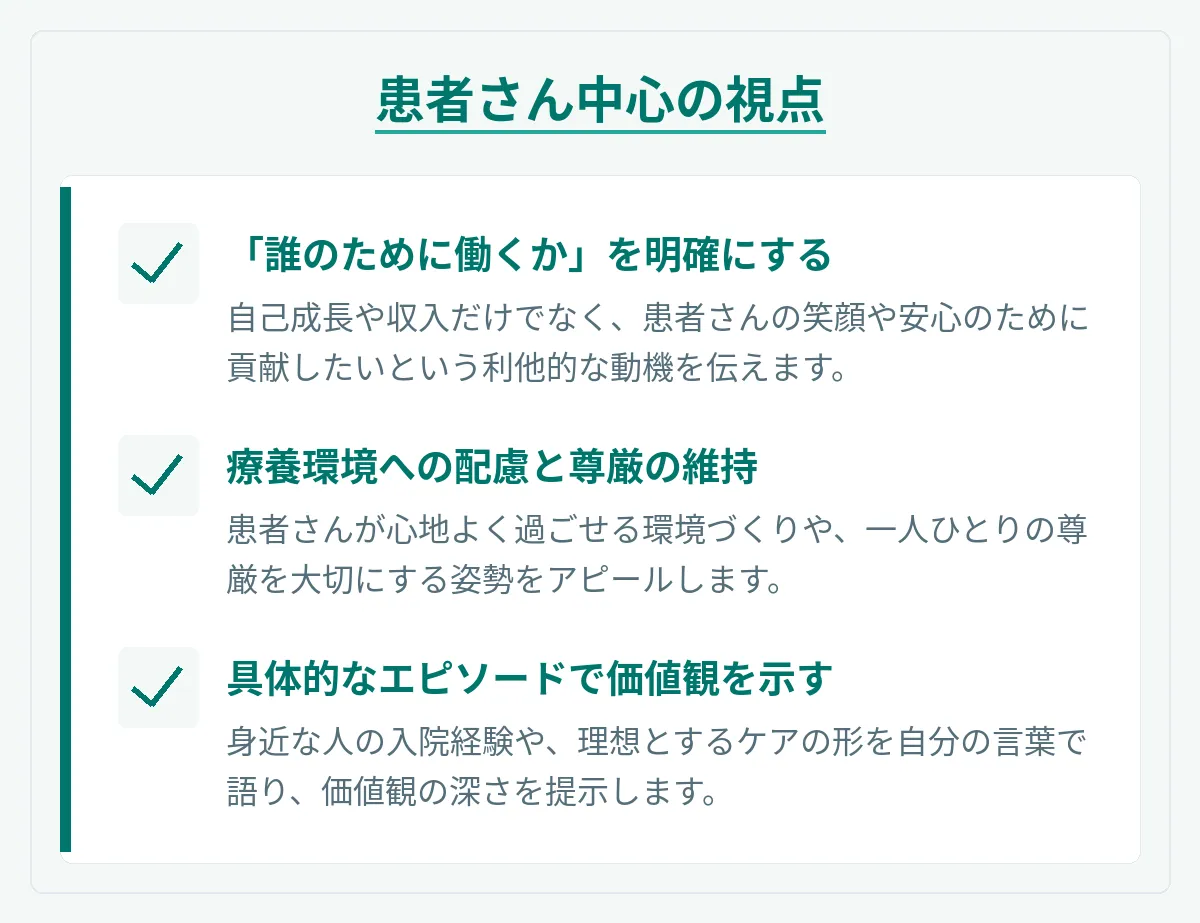 患者さん中心の視点を持っているか
