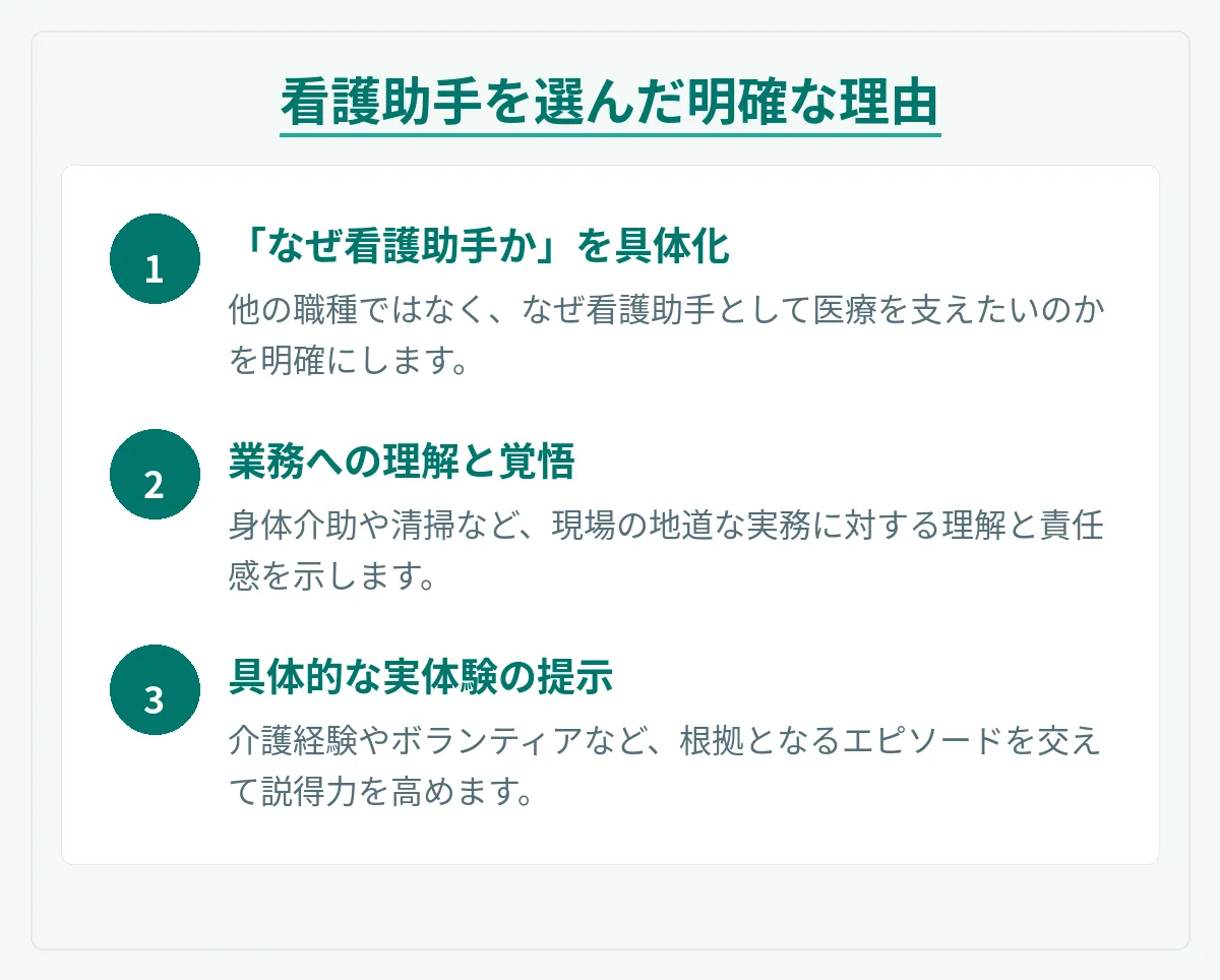 看護助手を選んだ明確な理由があるか