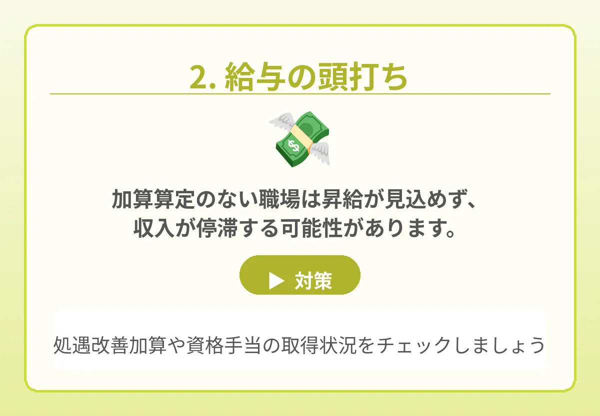 給与水準が低いまま上がらない可能性がある